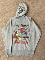 Bunny Kimono Girl Zip-up Sweat Hoodie (Heather Grey)