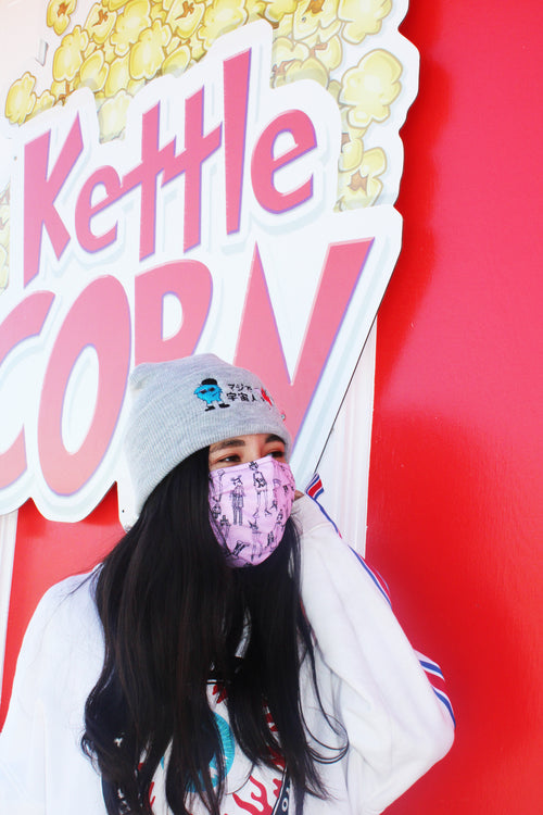 All-Over Print "Tokyo Girls" Face Mask (pink)