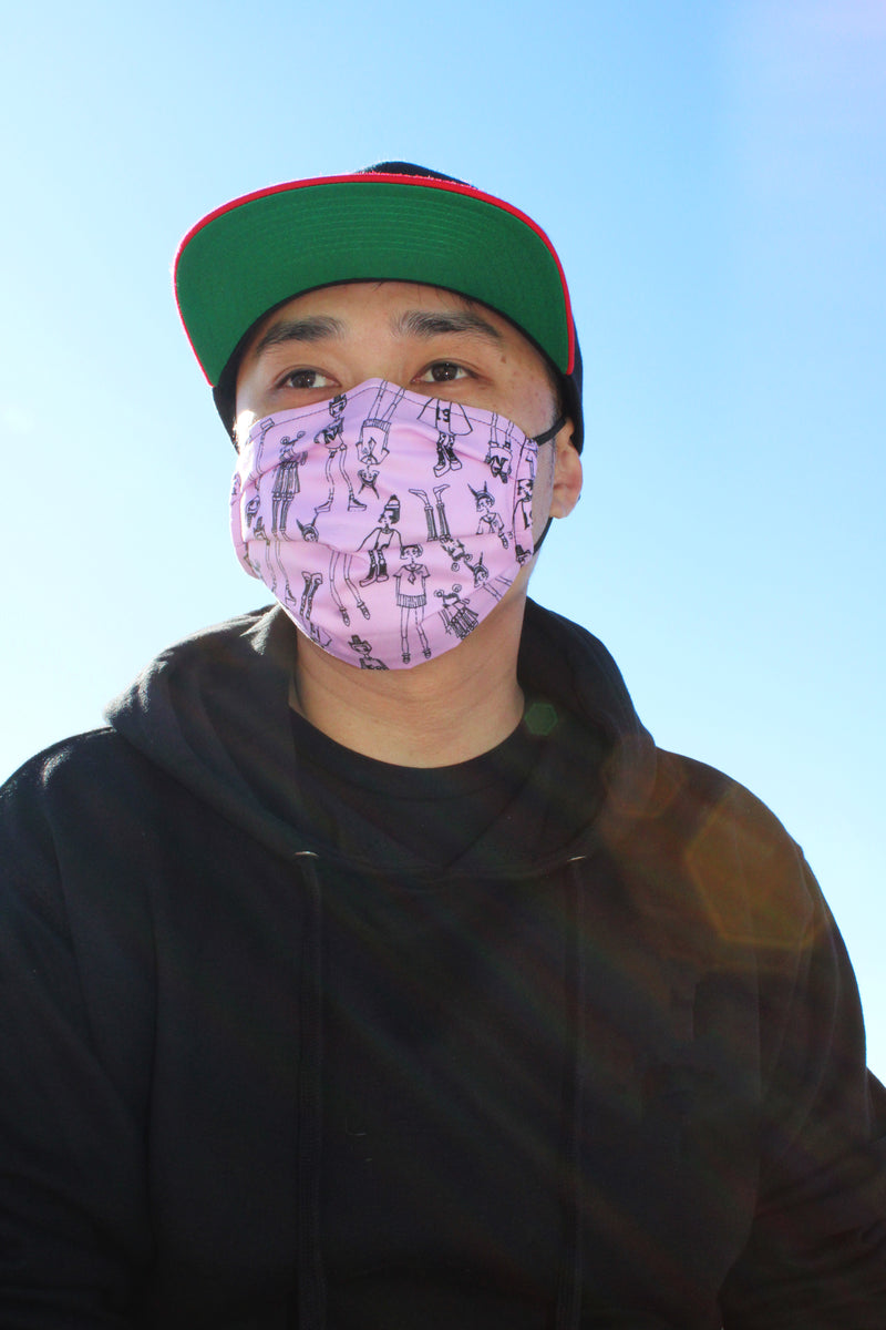 All-Over Print "Tokyo Girls" Face Mask (pink)