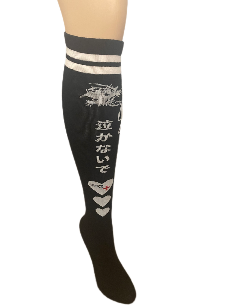 Don't Cry Knee High Socks (Black)